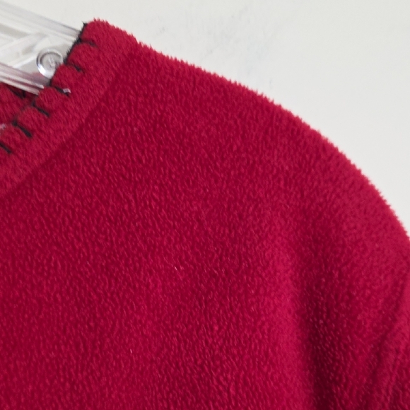 Vtg C.D. Sport Fleece Embroidered Christmas Cat With Mouse Sweatshirt Woman Sz L - Picture 11 of 13